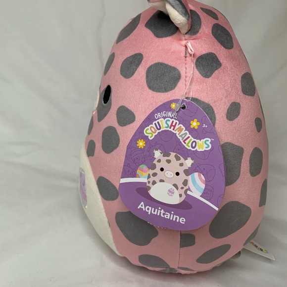 Squishmallows 8” Aquitaine the Pink Pig with Grey Spots - Picture 3 of 4
